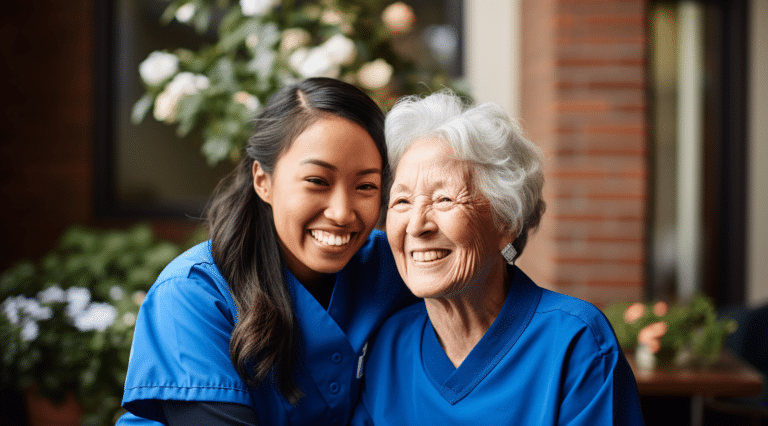 Alzheimer’s home care can help seniors with daily activities like getting dressed.
